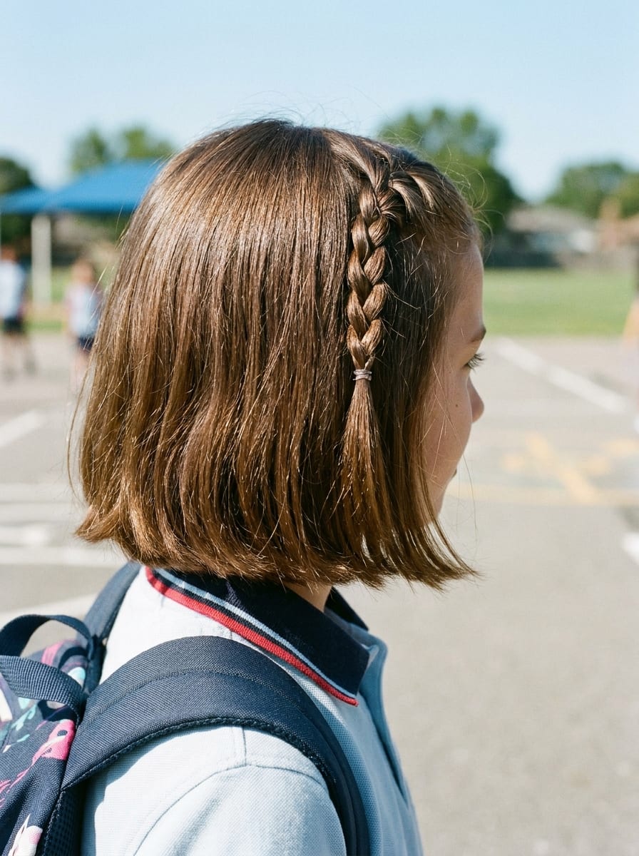 Kurze Haare mit Mini-Zöpfchen - Schulfrisur für Mädchen